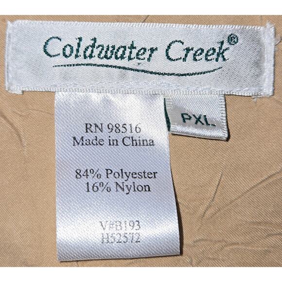 Coldwater Creek PXL Women's Tan Textured Full Zip Roll Tab Sleeves Jacket - Picture 2 of 10